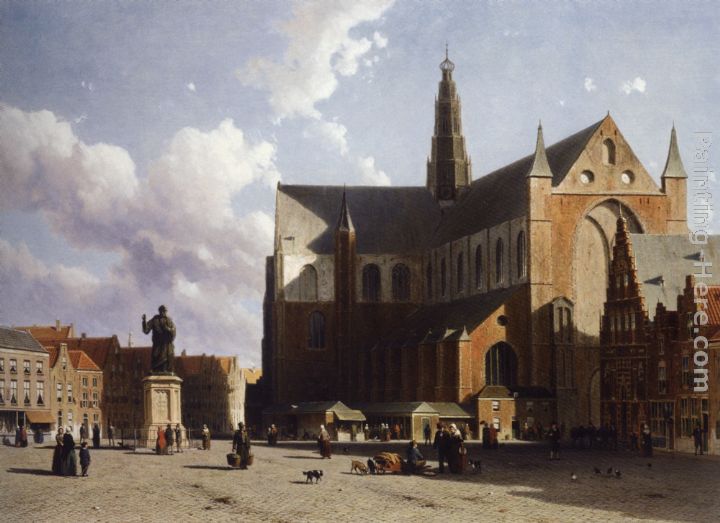 View of Grote painting - Jan Hendrik Weissenbruch View of Grote art painting